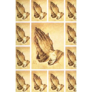 Postcard - Praying Hands With 13 Stickers